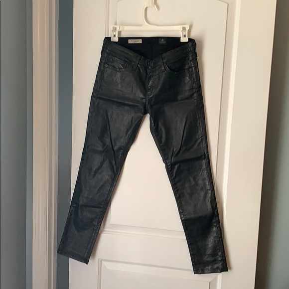 AdrianoGoldschmeid “leatherlook” black jeans sz28R - Picture 2 of 4